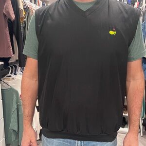 Masters Collection Golf Vest Mens M Solid Black Sleeveless Polyester